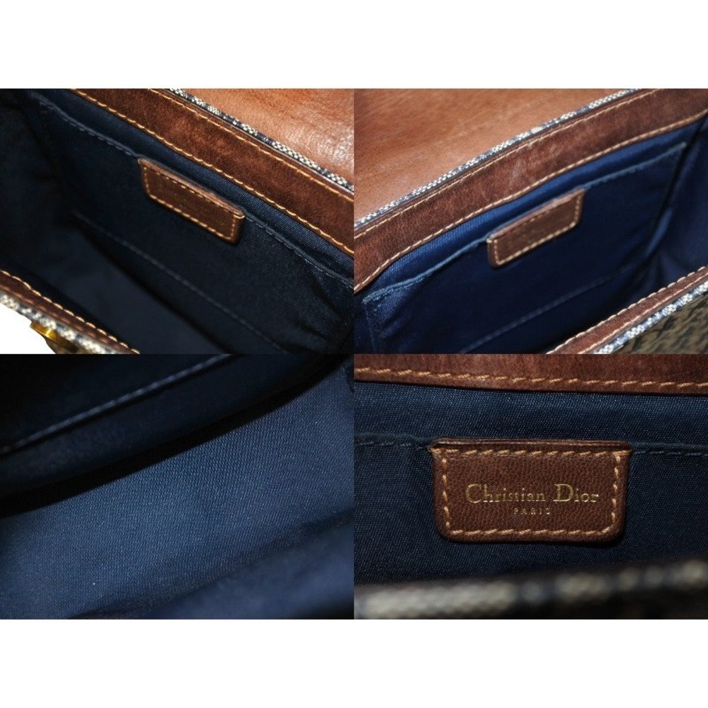 Dior Chic Brown Blue Street  Christian Navy Bag Shoulder - Picture 8 of 9